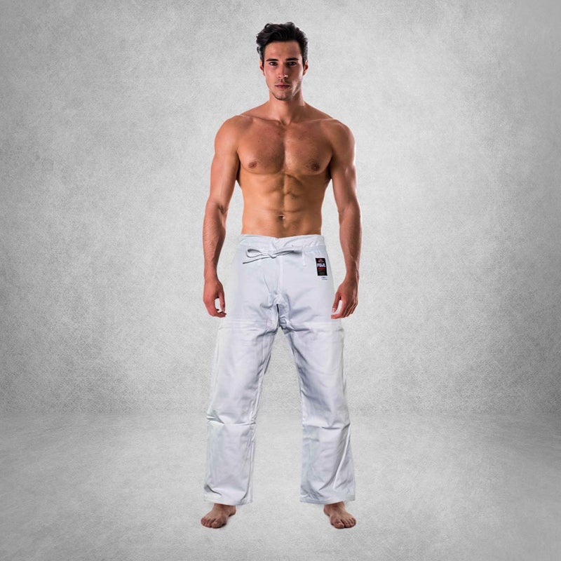 FUJI Sports Brazilian Jiu-Jitsu Gi Pants â€“ Adult BJJ Pants, Flat Drawstring, Reinforced Cotton, For Training & Competition, White, Size, A3 - Image 4